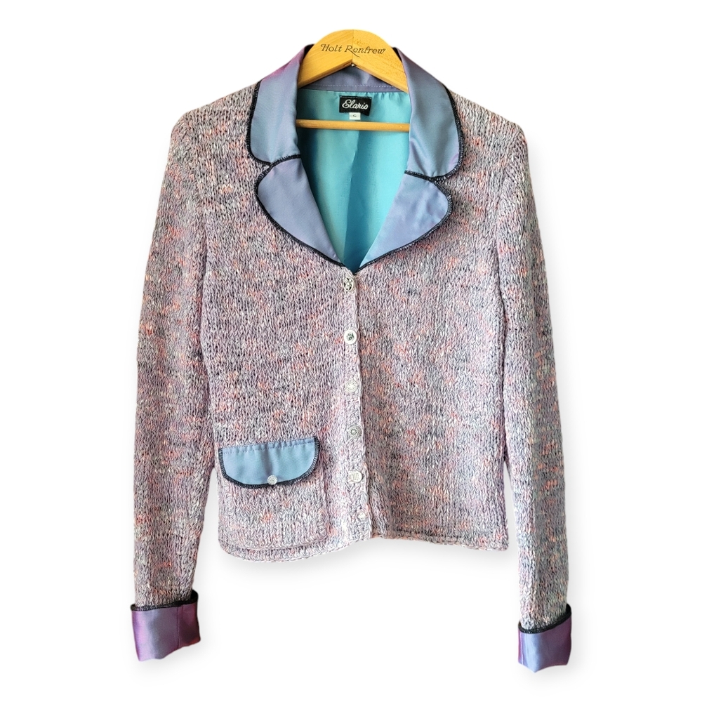 Vintage Elaris Silk Blend Pastel  Cardigan Fairycore small 90s Y2K